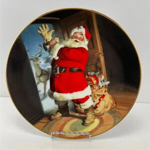 *Final Price* Edwin Knowles Santa’s On His Way Collectors Plate COA Christmas
